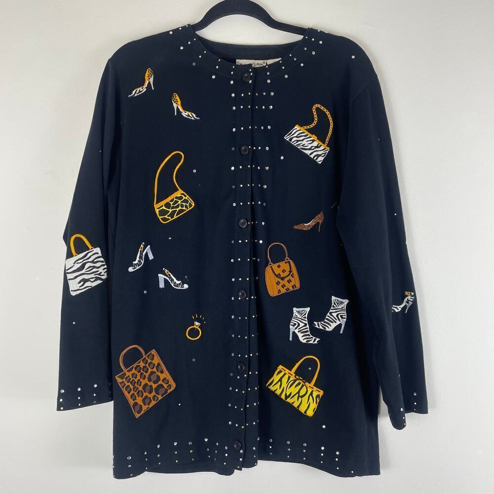 Vintage Michael Simon Lite Cardigan Size Medium 100% Cotton